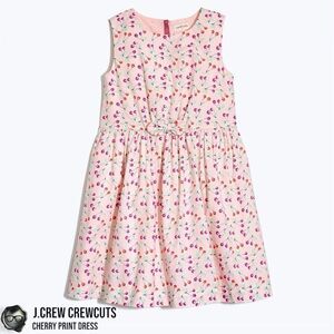 J.CREW CREWCUTS GIRLS’ CHERRY-PRINT DRESS SIZE 16 XXL IN PINK